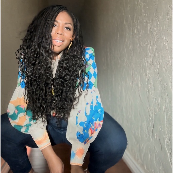 XPlusWear Balloon Sleeve Blouse - Picture 2 of 6